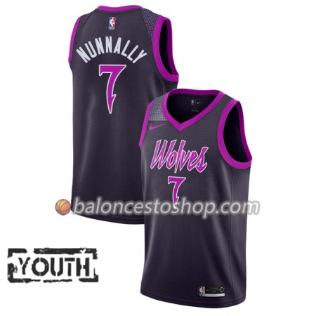 Camiseta Niños NBA Minnesota Timberwolves James Nunnally 7 2018-19 Nike City Edition Violeta Swingman